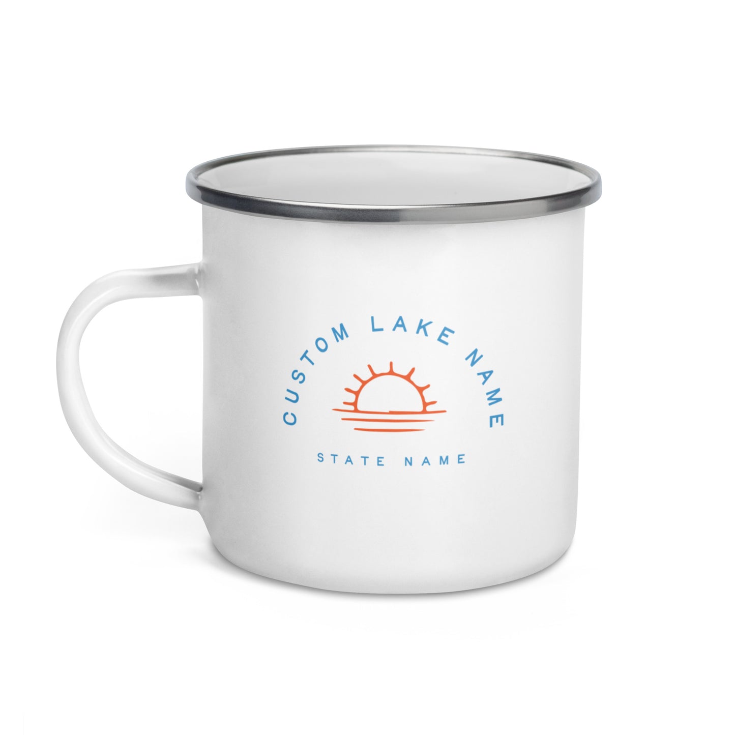 Sunset Logo Custom Lake Enamel Mug
