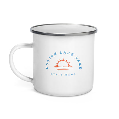 Sunset Logo Custom Lake Enamel Mug