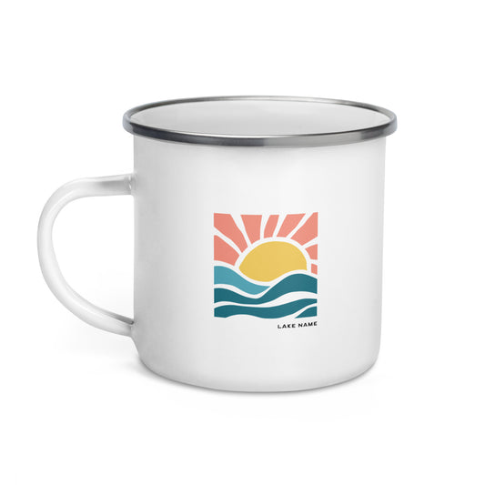 Pink Sky Custom Lake Enamel Mug