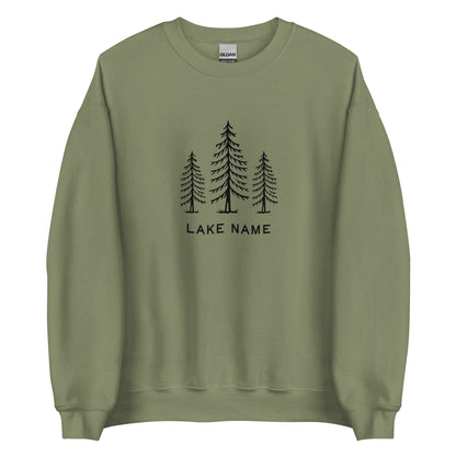 Three Trees Logo Custom Lake Unisex Crewneck Sweatshirt
