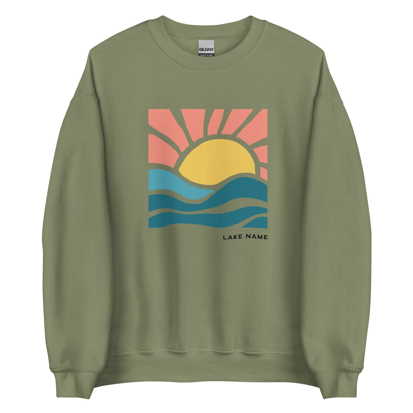 Pink Sky Lake Logo Custom Crewneck Sweatshirt