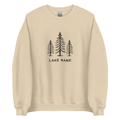 Three Trees Logo Custom Lake Unisex Crewneck Sweatshirt