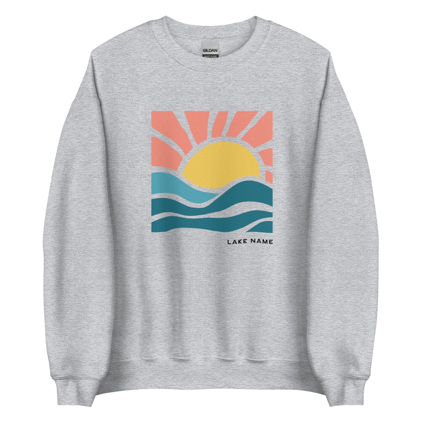 Pink Sky Lake Logo Custom Crewneck Sweatshirt