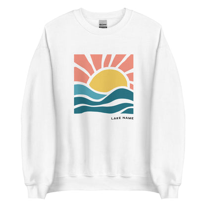 Pink Sky Lake Logo Custom Crewneck Sweatshirt