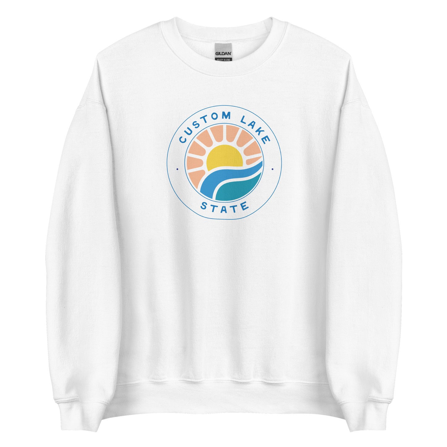 Pink Waves Lake Logo Custom Crewneck Sweatshirt