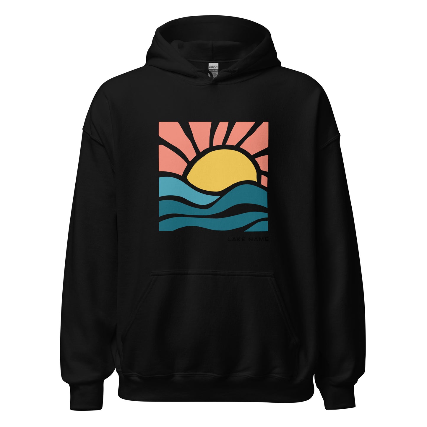 Pink Sky logo Custom Lake Hoodie