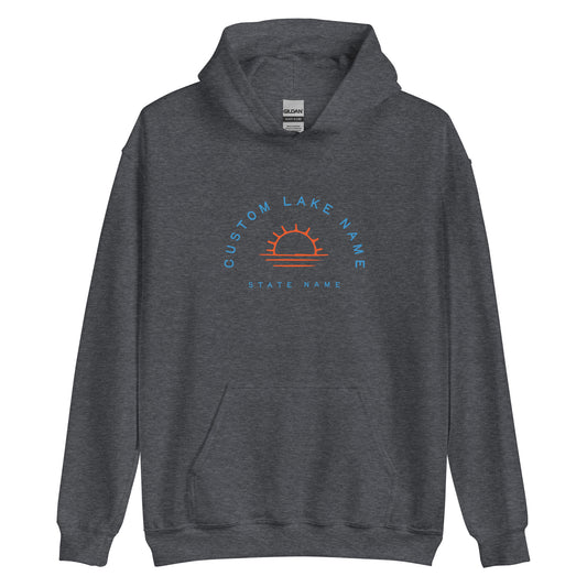 Sunset Logo Custom Lake Unisex Hoodie
