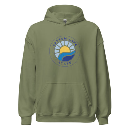Waves Logo Custom Lake Hoodie