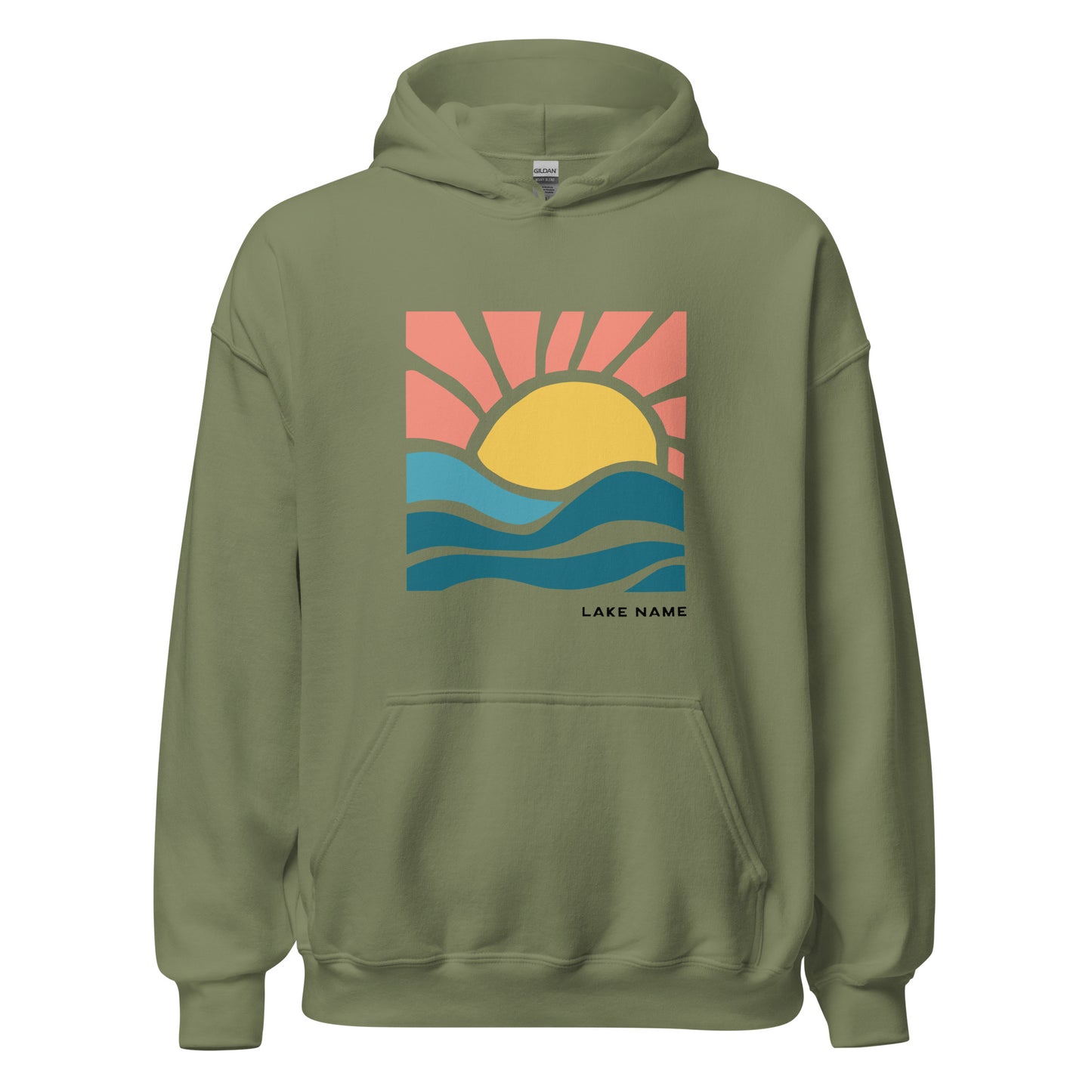 Pink Sky logo Custom Lake Hoodie