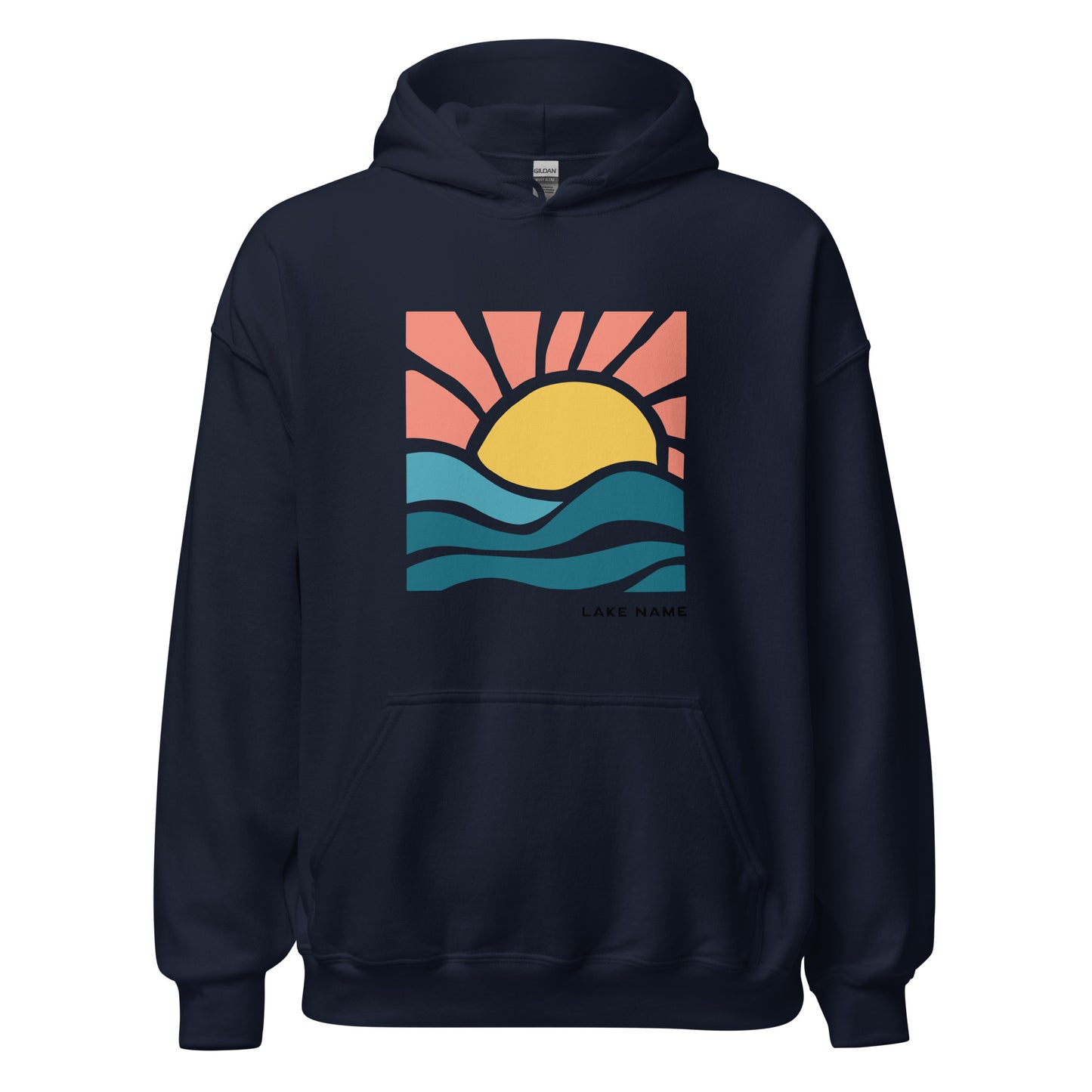 Pink Sky logo Custom Lake Hoodie