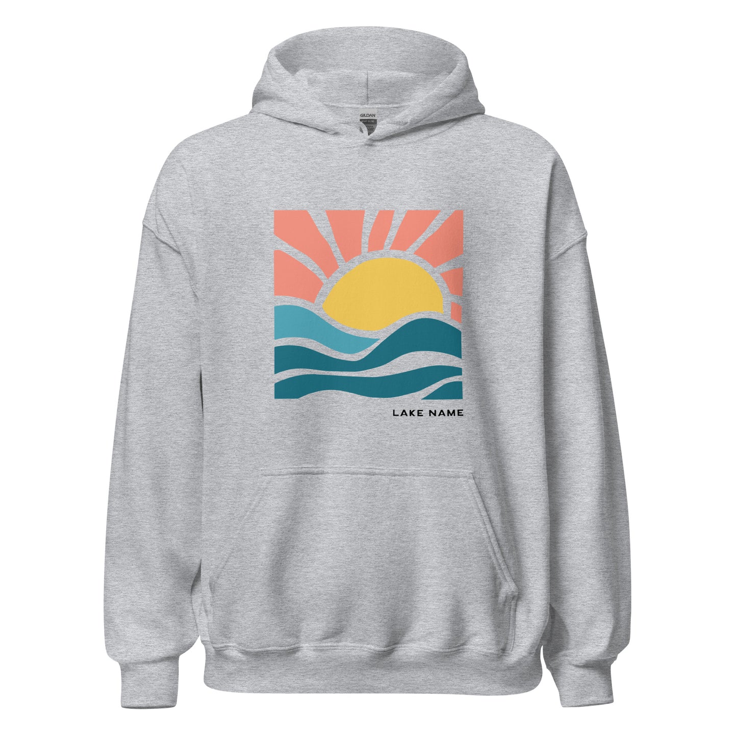 Pink Sky logo Custom Lake Hoodie