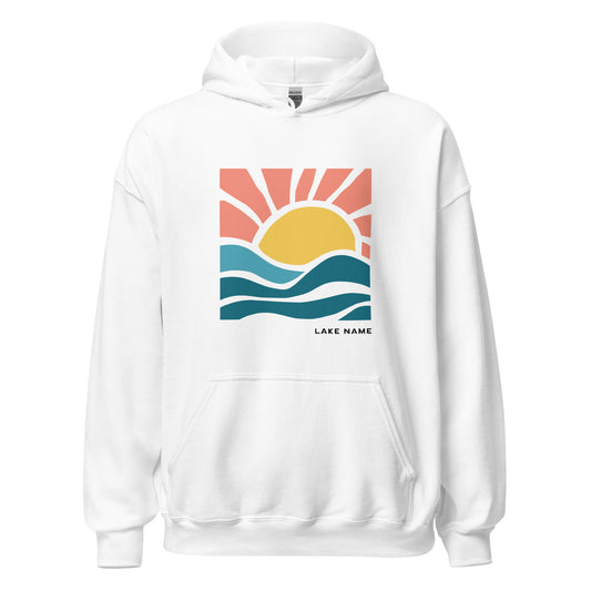 Pink Sky logo Custom Lake Hoodie