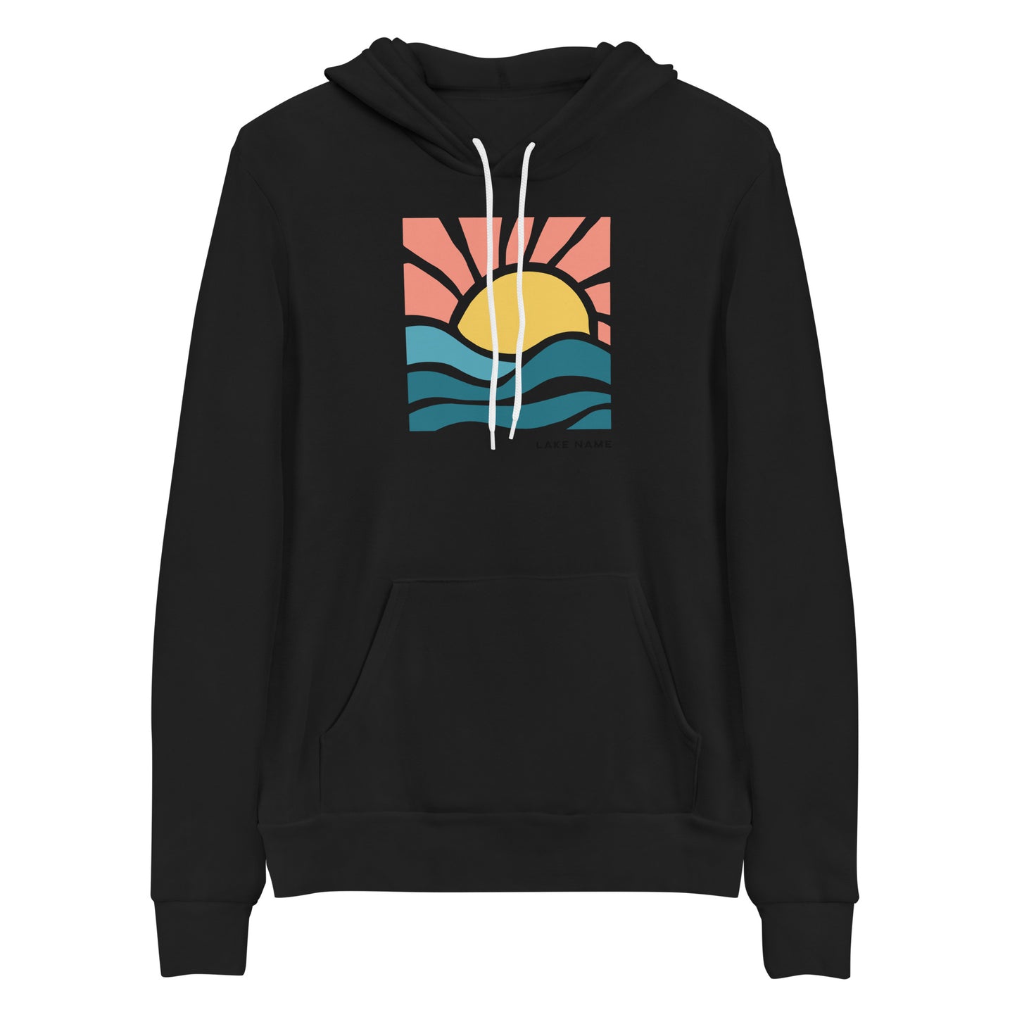 Pink Sky Custom Lake Logo Premium Hoodie