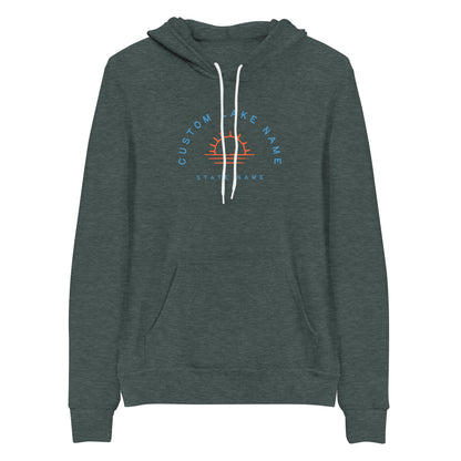 Sunset Logo Custom Lake Premium Unisex Hoodie