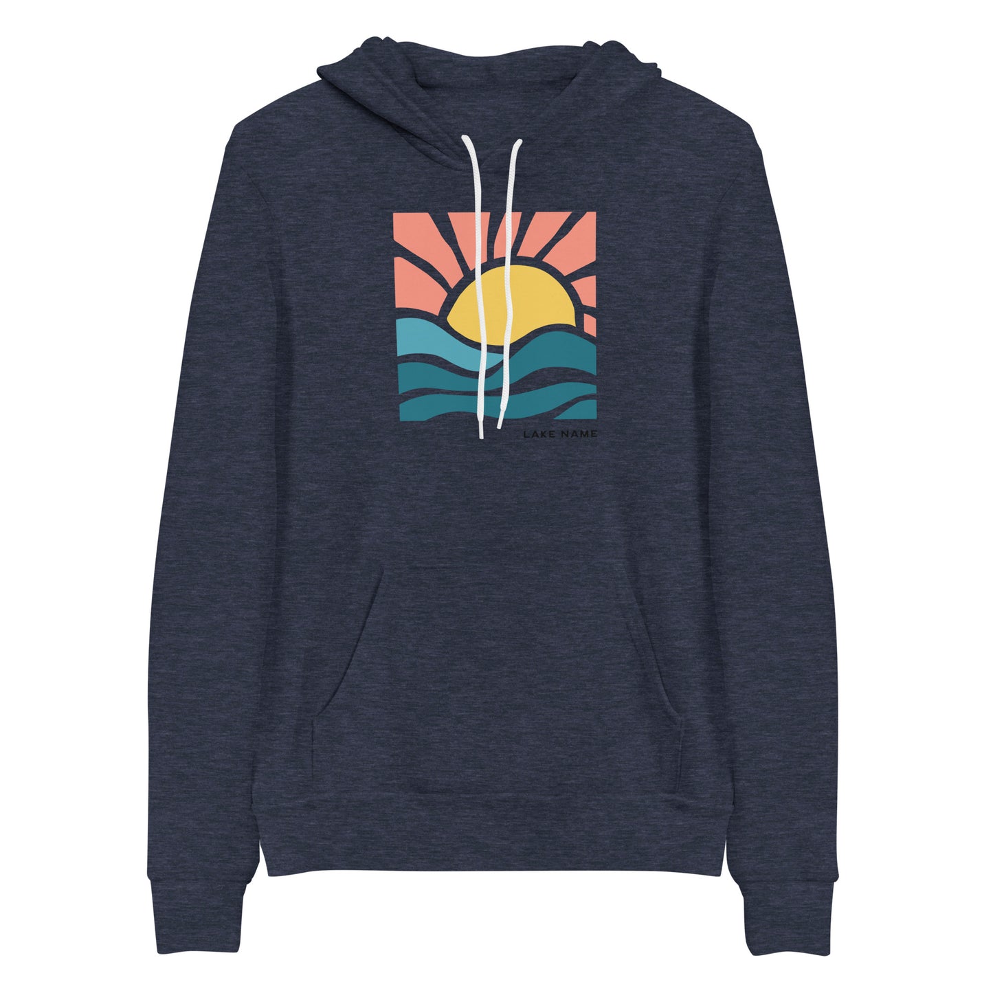 Pink Sky Custom Lake Logo Premium Hoodie