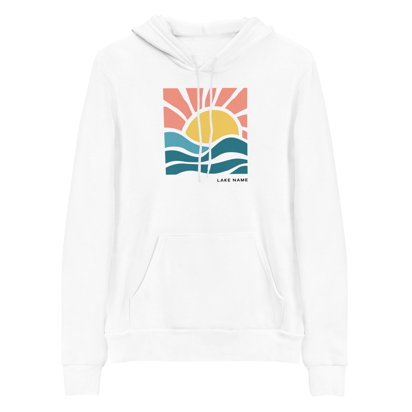 Pink Sky Custom Lake Logo Premium Hoodie