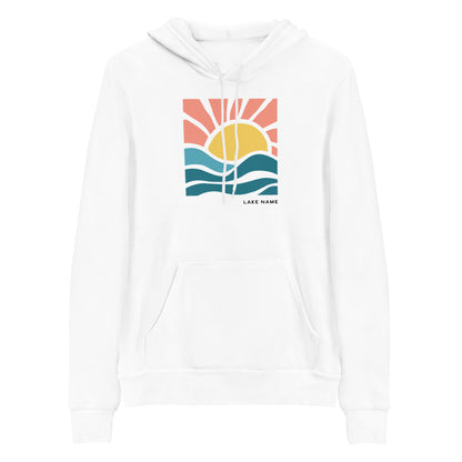 Pink Sky Custom Lake Logo Premium Hoodie