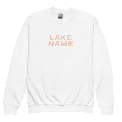 Camp logo Custom Lake Crewneck Sweatshirt Kids