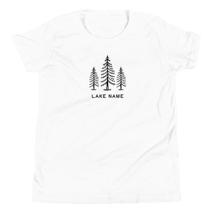 Three Trees Custom Lake Logo Youth Short Sleeve T-Shirt